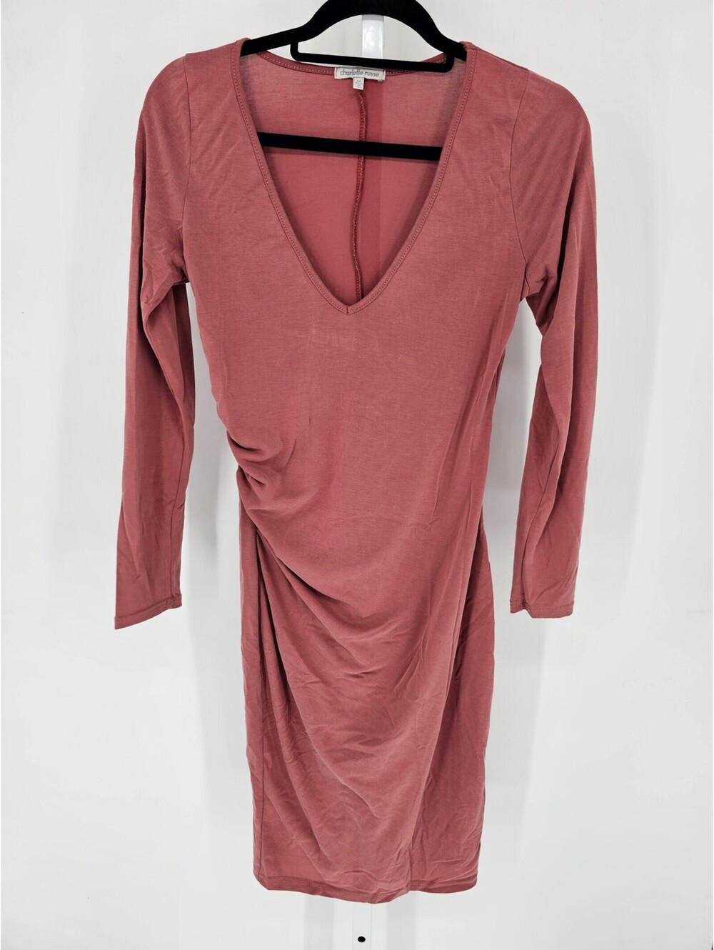 Vintage Y2K Charlotte Russe Womens Sz M Knee Length Dress Long Sleeve Pink